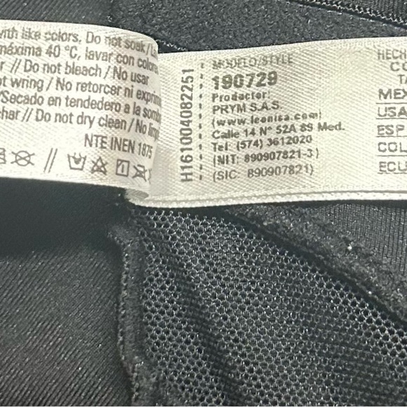 Leonisa Black One Piece Swimsuit with Sheer Mesh Panels - Picture 10 of 10